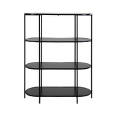 Etajera neagra din otel si PAL melaminat 111 cm Vita Oval House Nordic